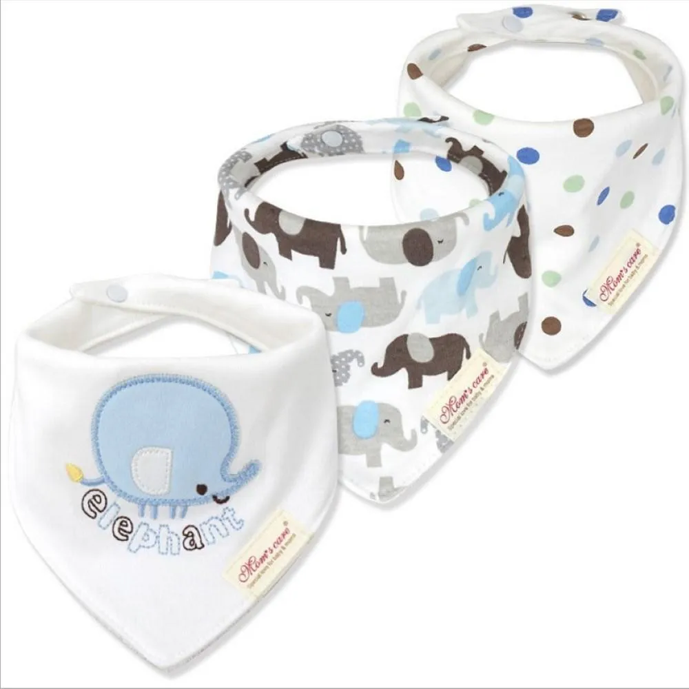 3PCS Baby Cotton double-layer thick waterproof Bibs Baby Accessories Wholesale