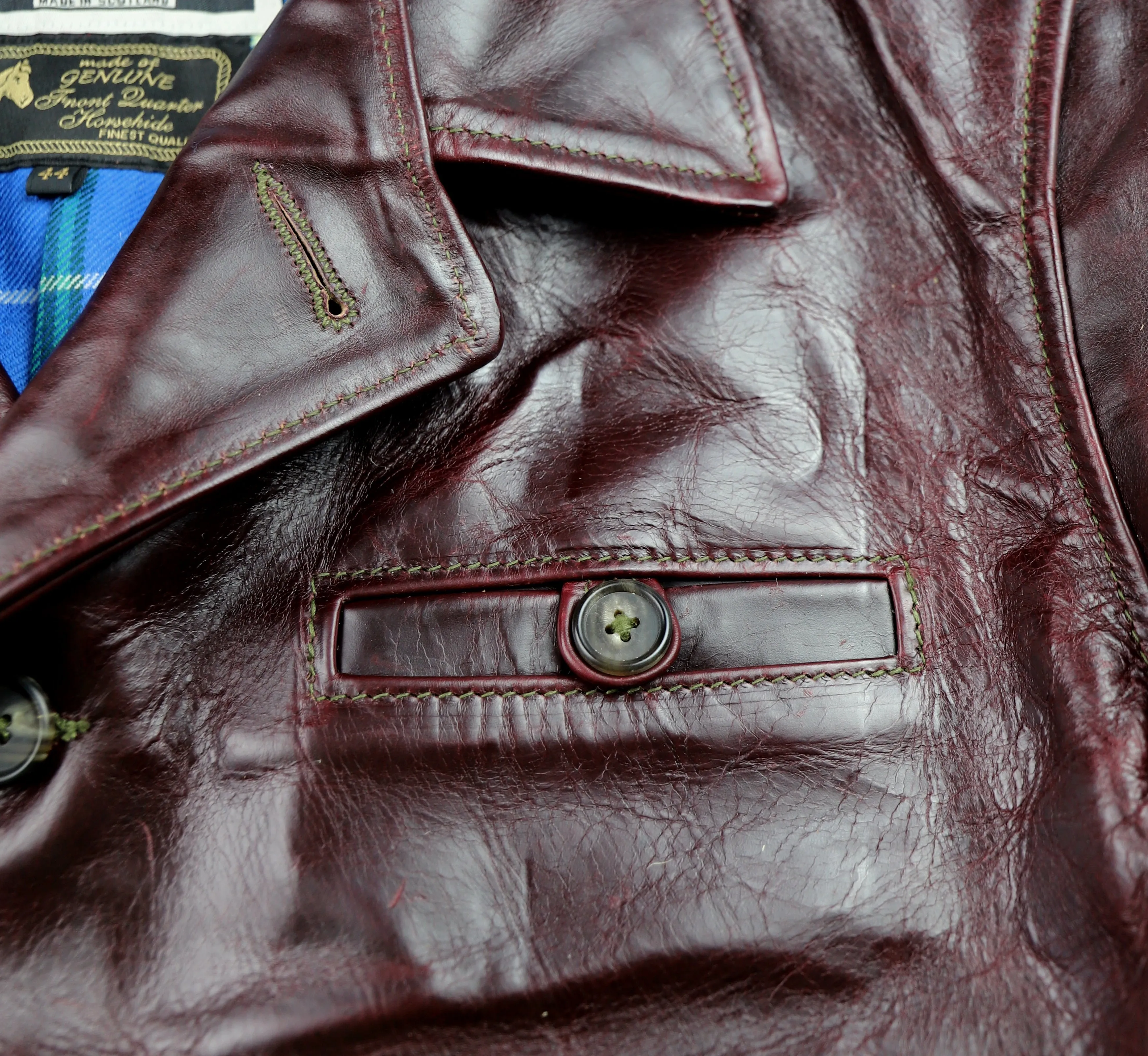 Premium Aero Maxwell Leather Jacket Size 44 in Cordovan CXL Horsehide  
