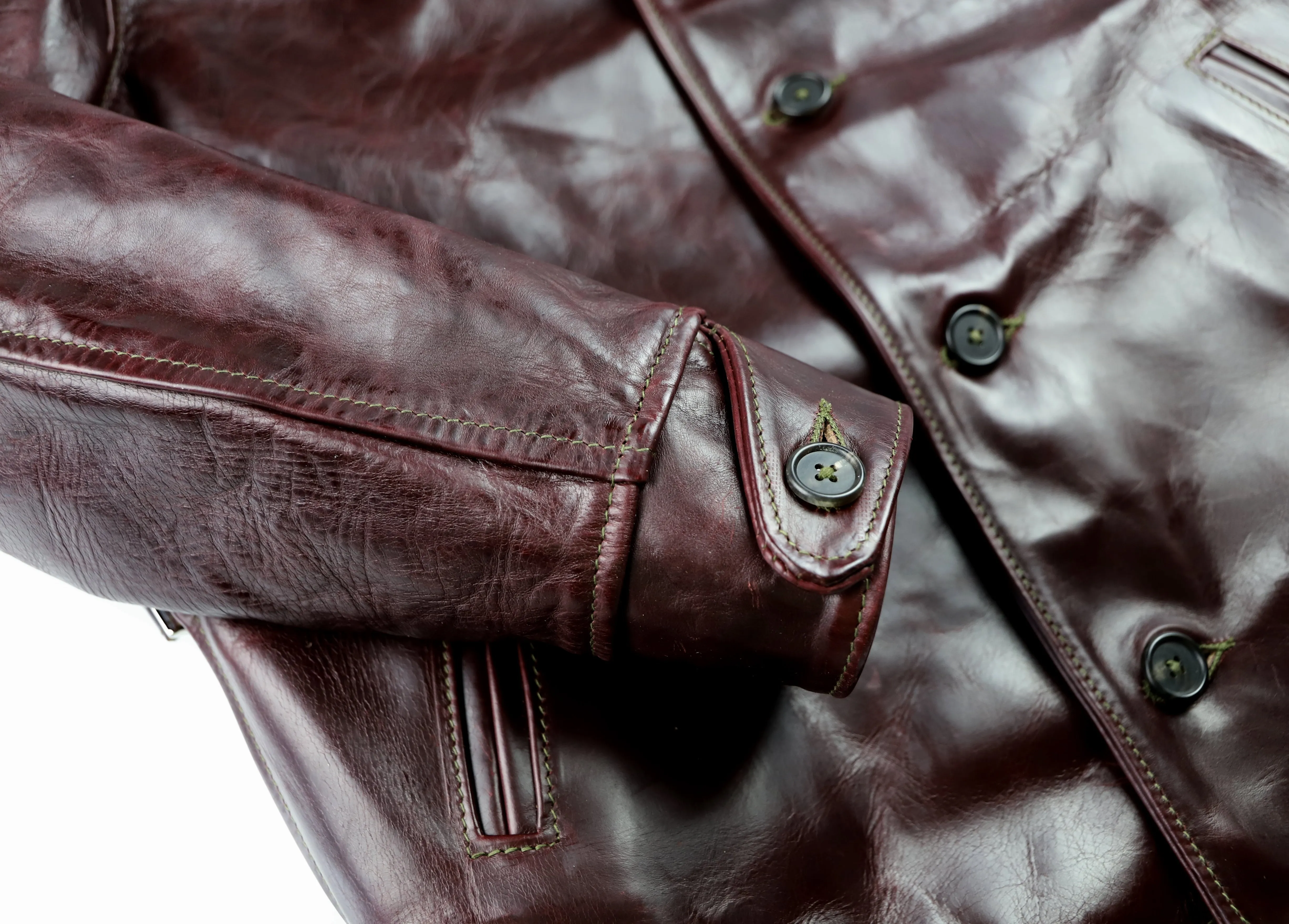 Premium Aero Maxwell Leather Jacket Size 44 in Cordovan CXL Horsehide  
