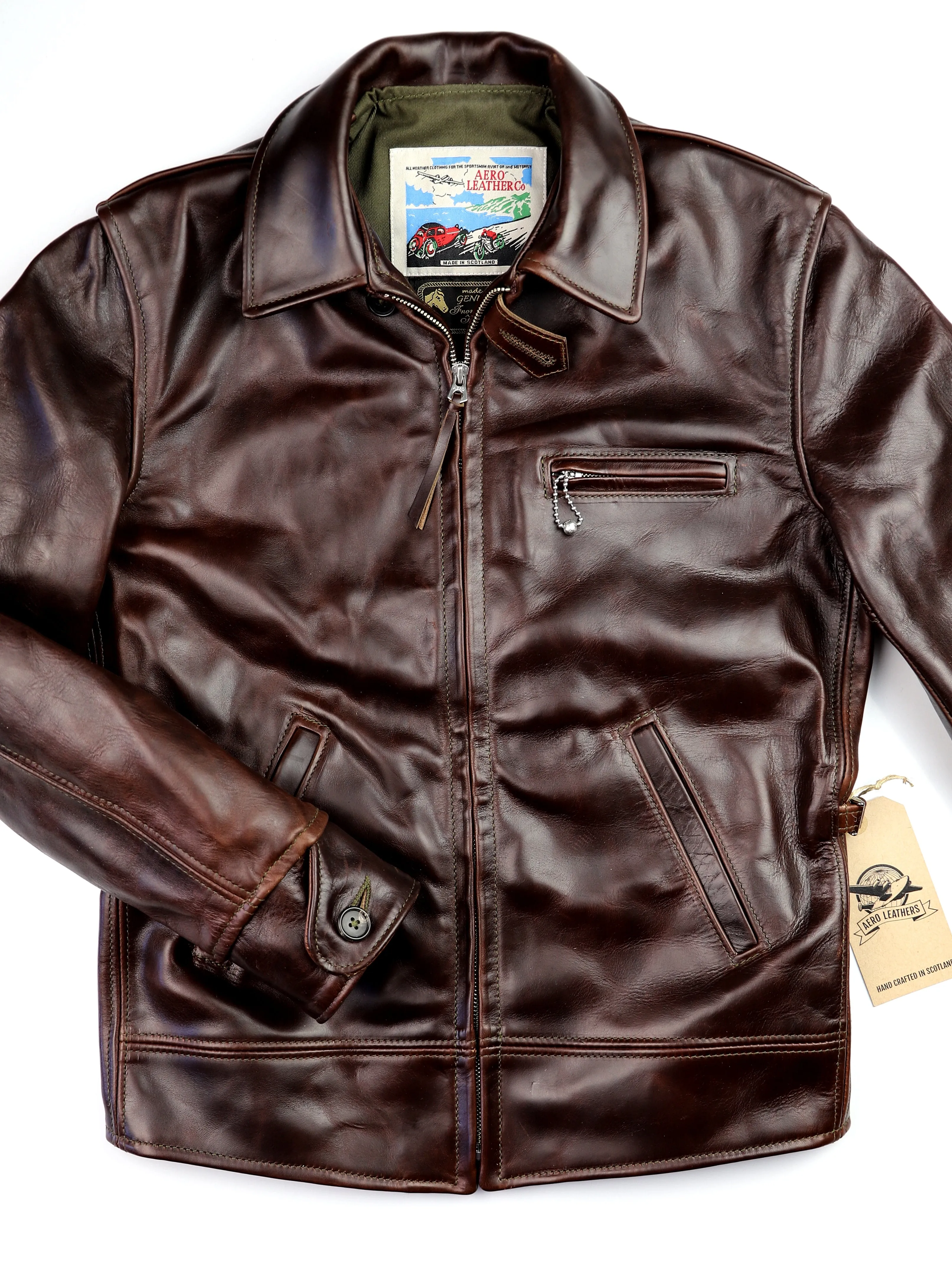 Brown Aero Original Hercules Leather Jacket, Size 34 (Fits Like 36), CXL FQHH