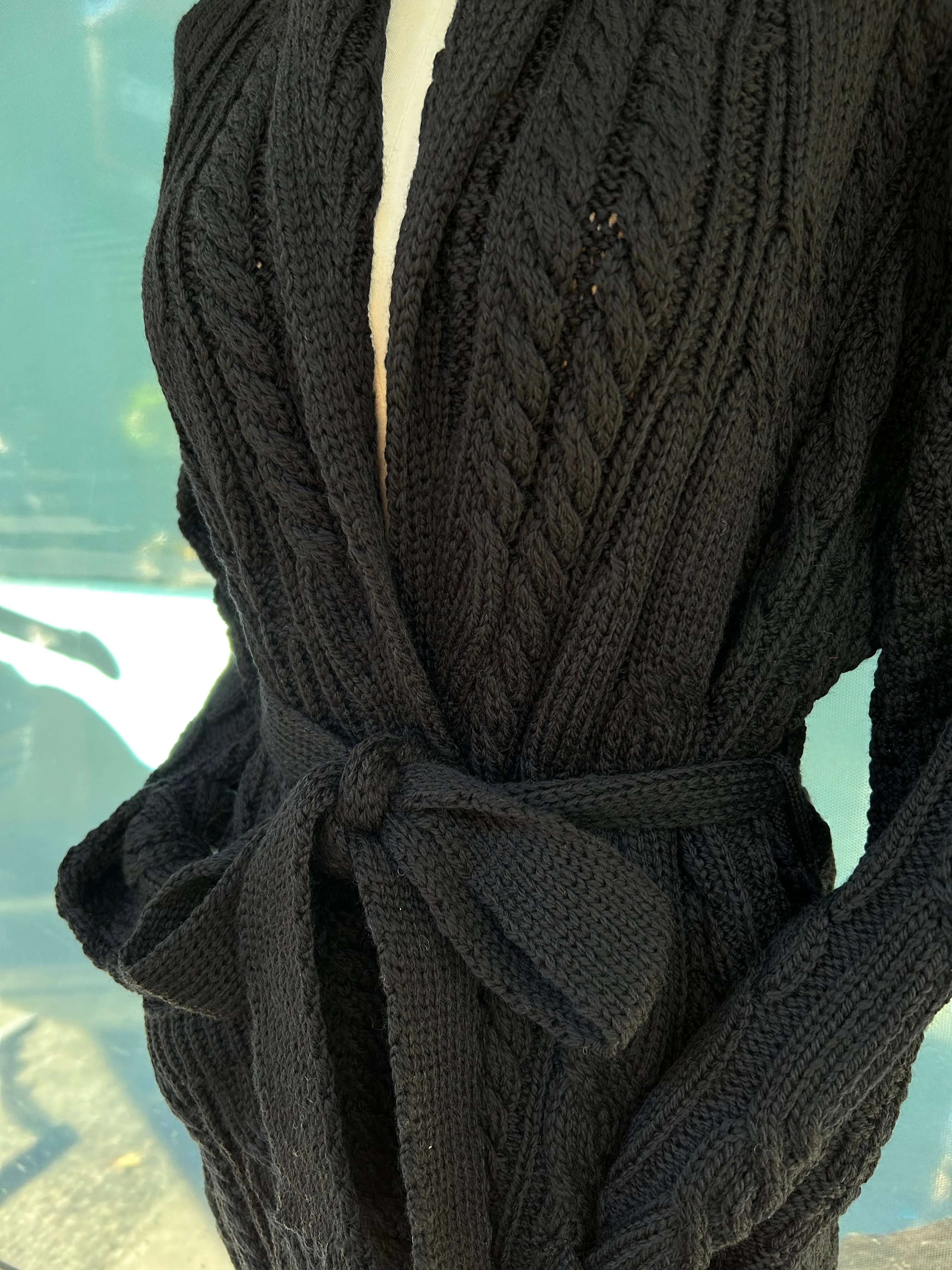 Aran - Belted Cardigan - Black