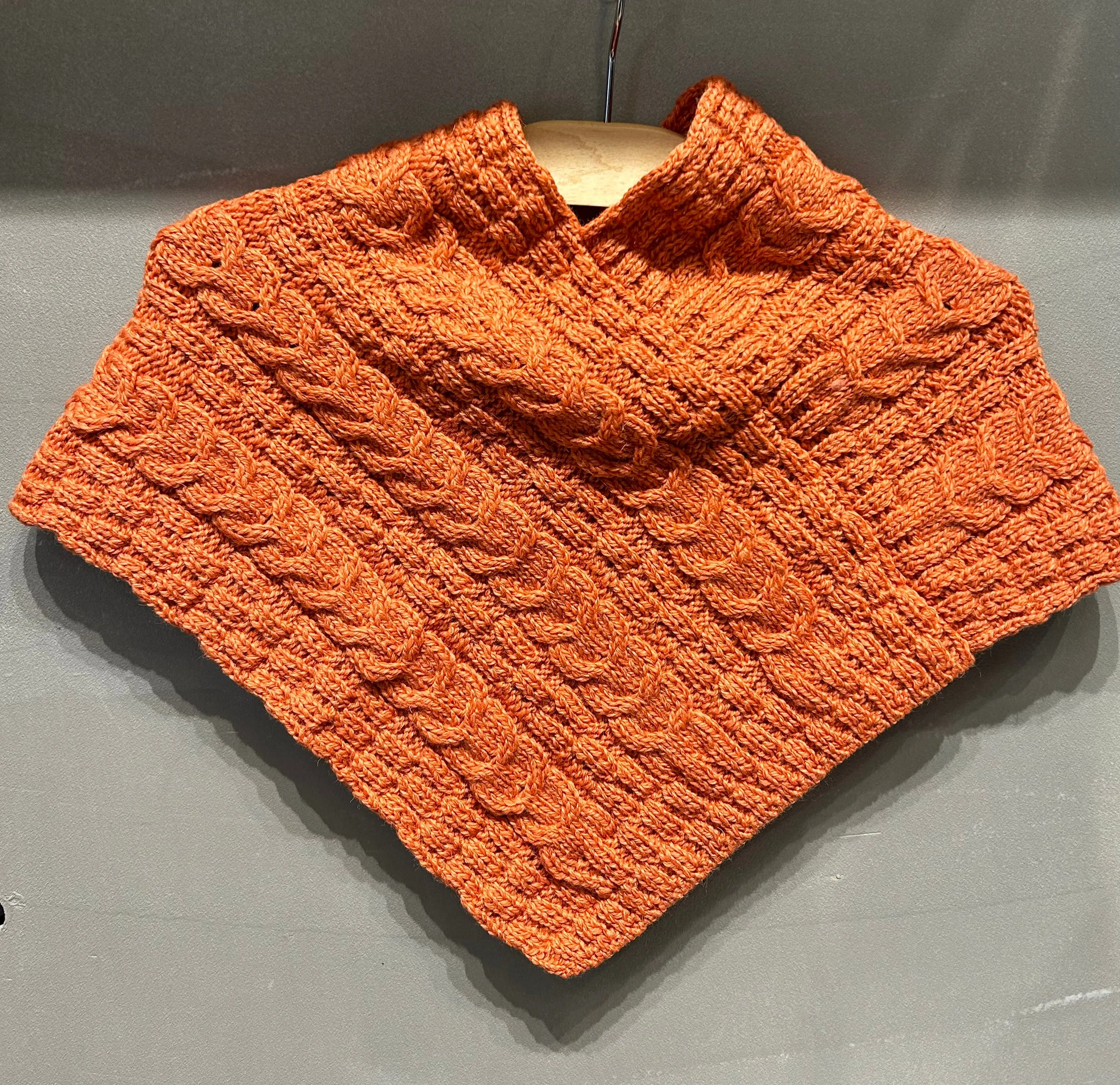 Aran - Children's Poncho - Orange