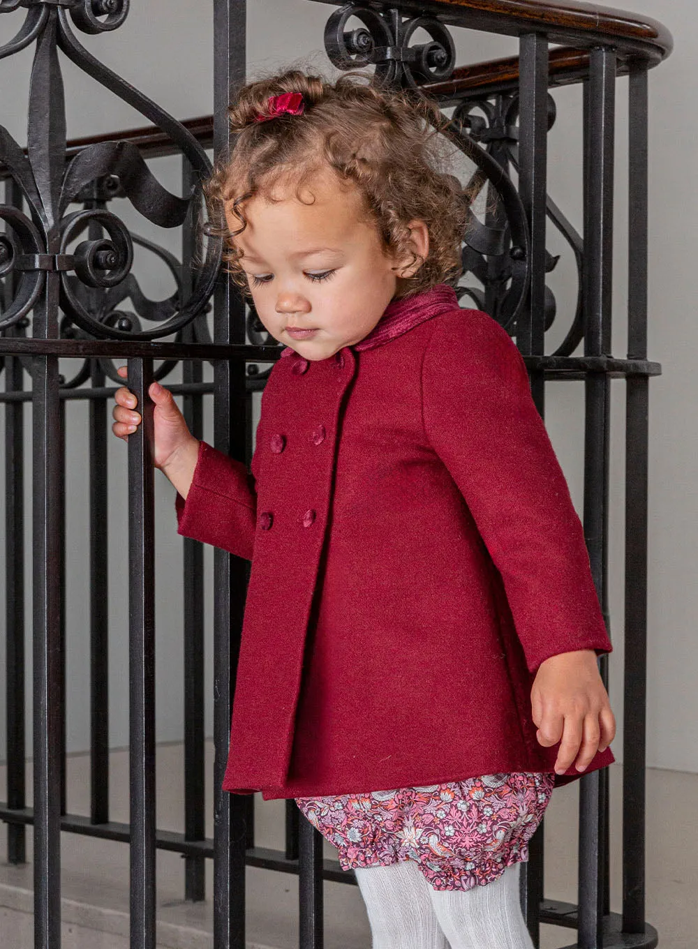 Baby Classic Coat in Burgundy