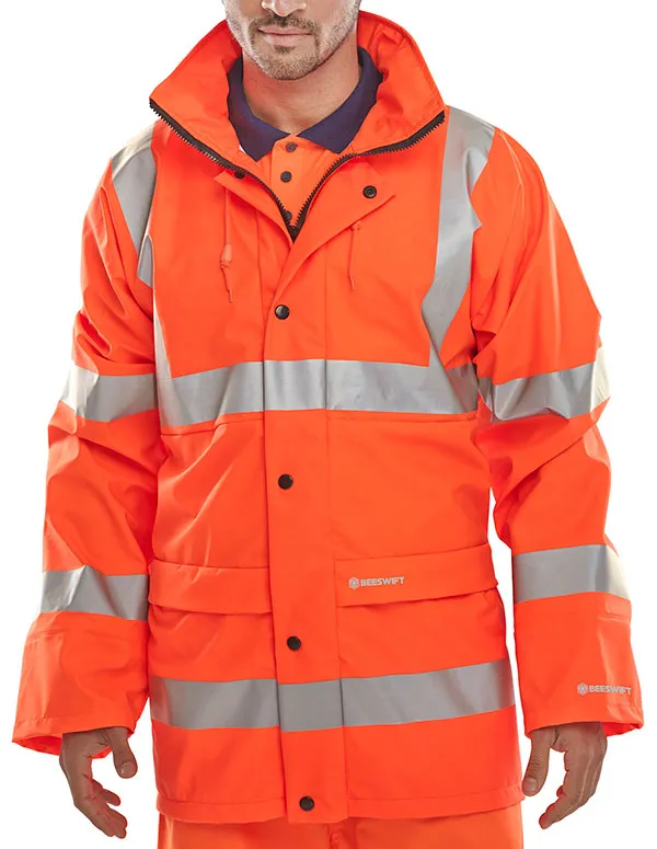 Beeswift Hi-Vis PU Jacket - {ALL COLOURS / SIZES}