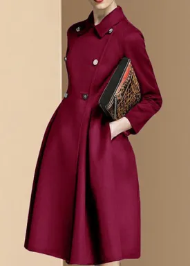 Boutique Mulberry Double Breast Slim Fit Woolen Trench Winter LY9403