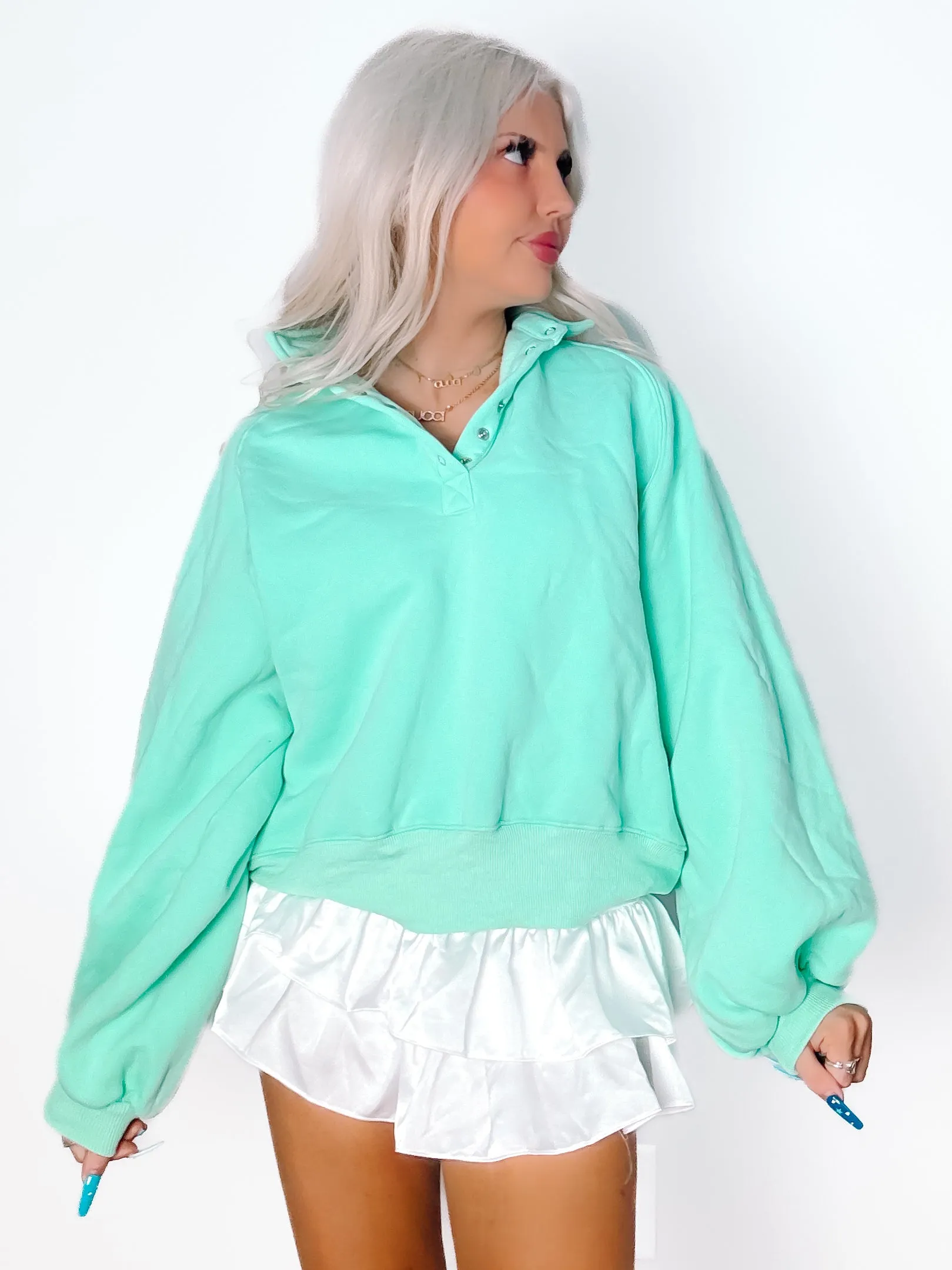 Brynn Pullover Top | Seafoam