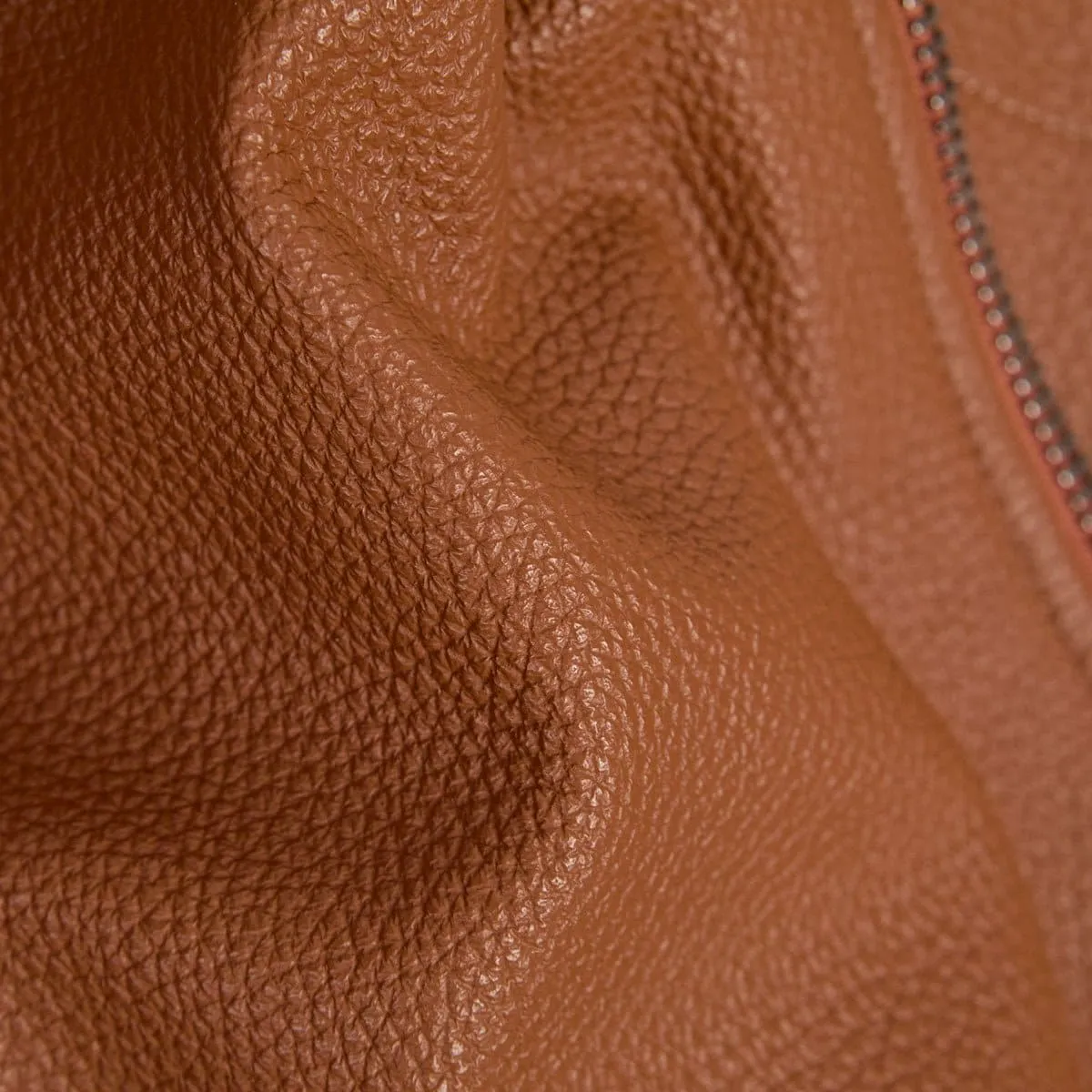 Camel Real Leather Olimpo Bomber Jacket