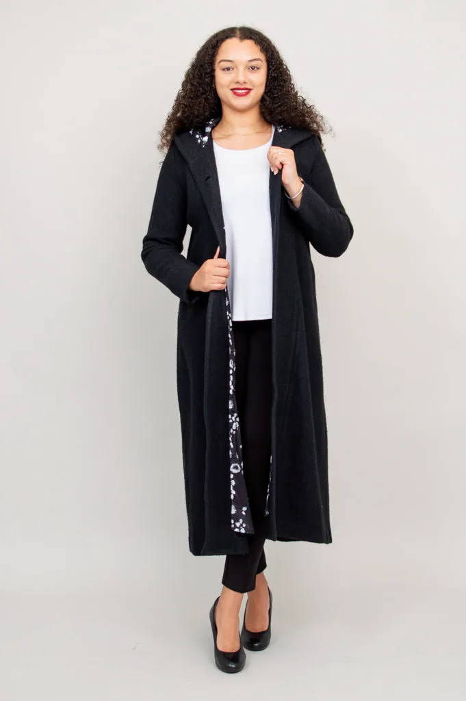 Catherine Coat, Black, Boiled Wool