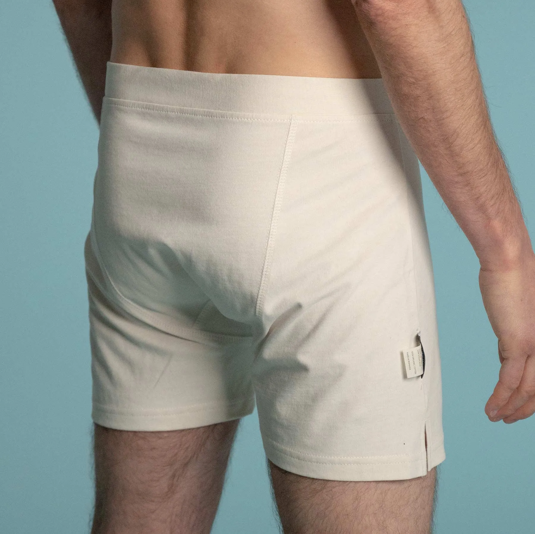 CORBIN Elastic-Free 100% Organic Prima Cotton Boxers (Drawstring-free, Plastic-Free Coconut Buttons, Latex-Free, OC Thread, OC Interfacing, Gusseted Crotch, No Synthetics) (100% Biodegradable)