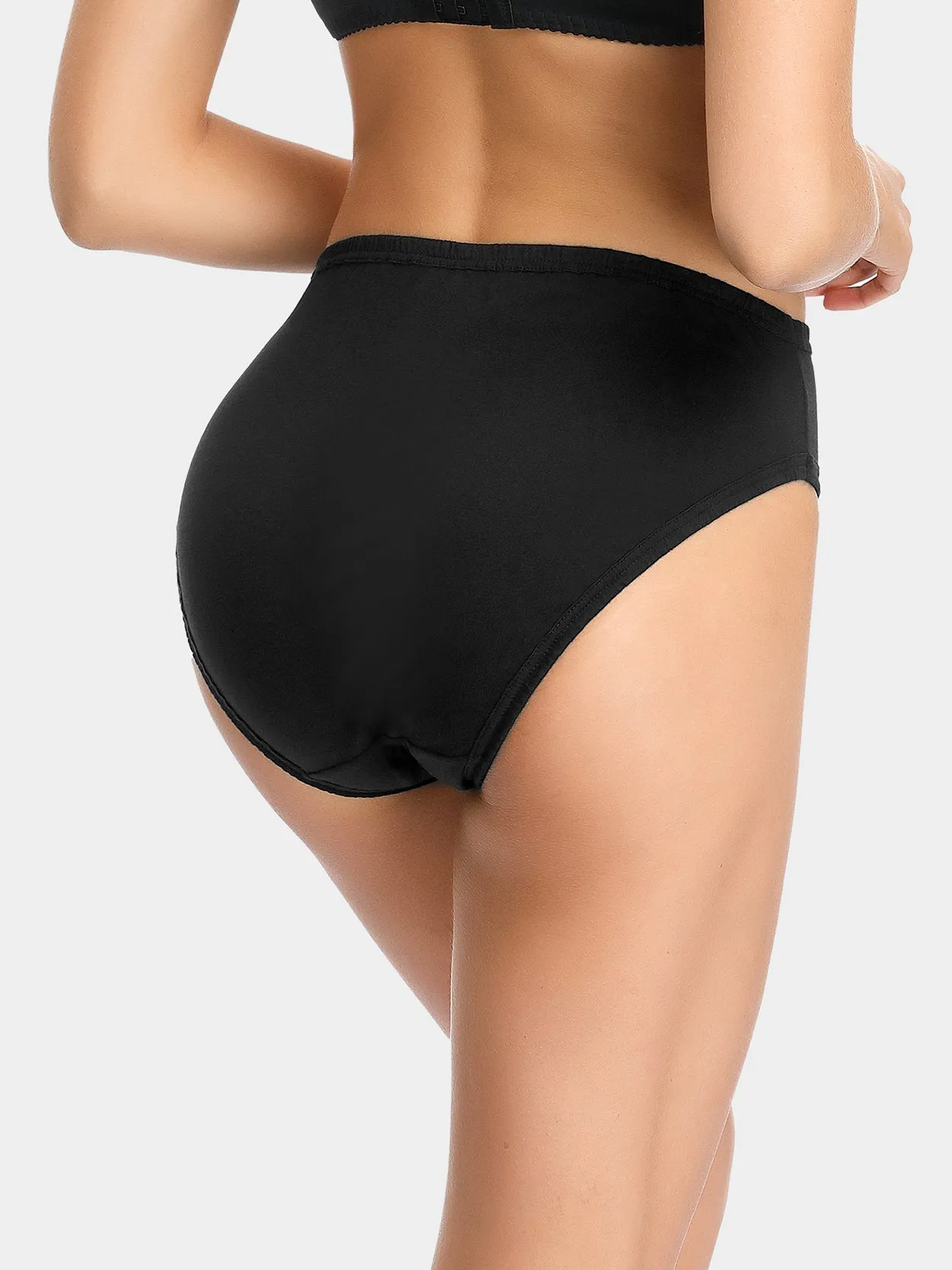 Cotton High-Cut Brief Plus Size Underwear Black