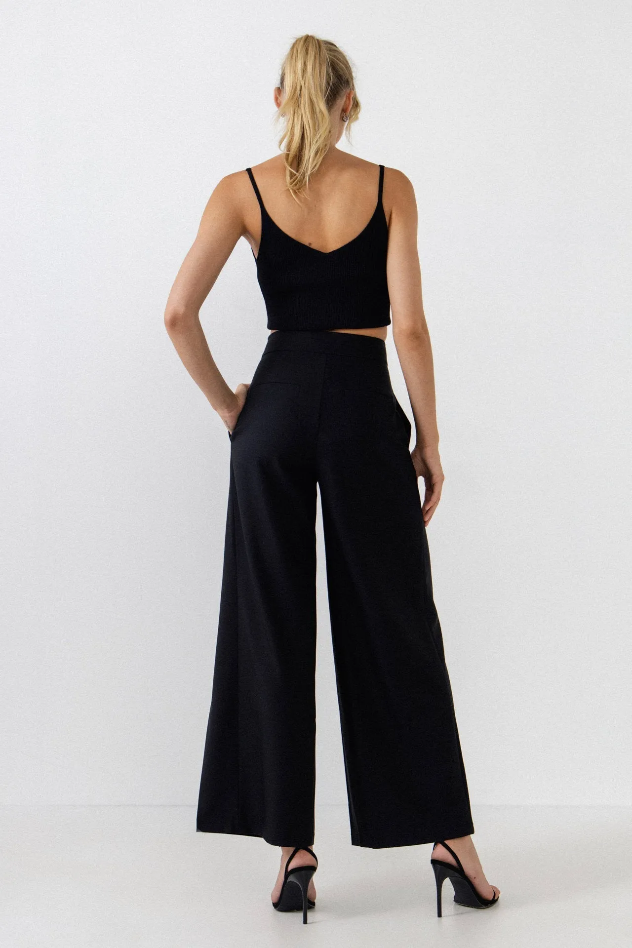 Endless Rose - Pleated Detail Wide Pants