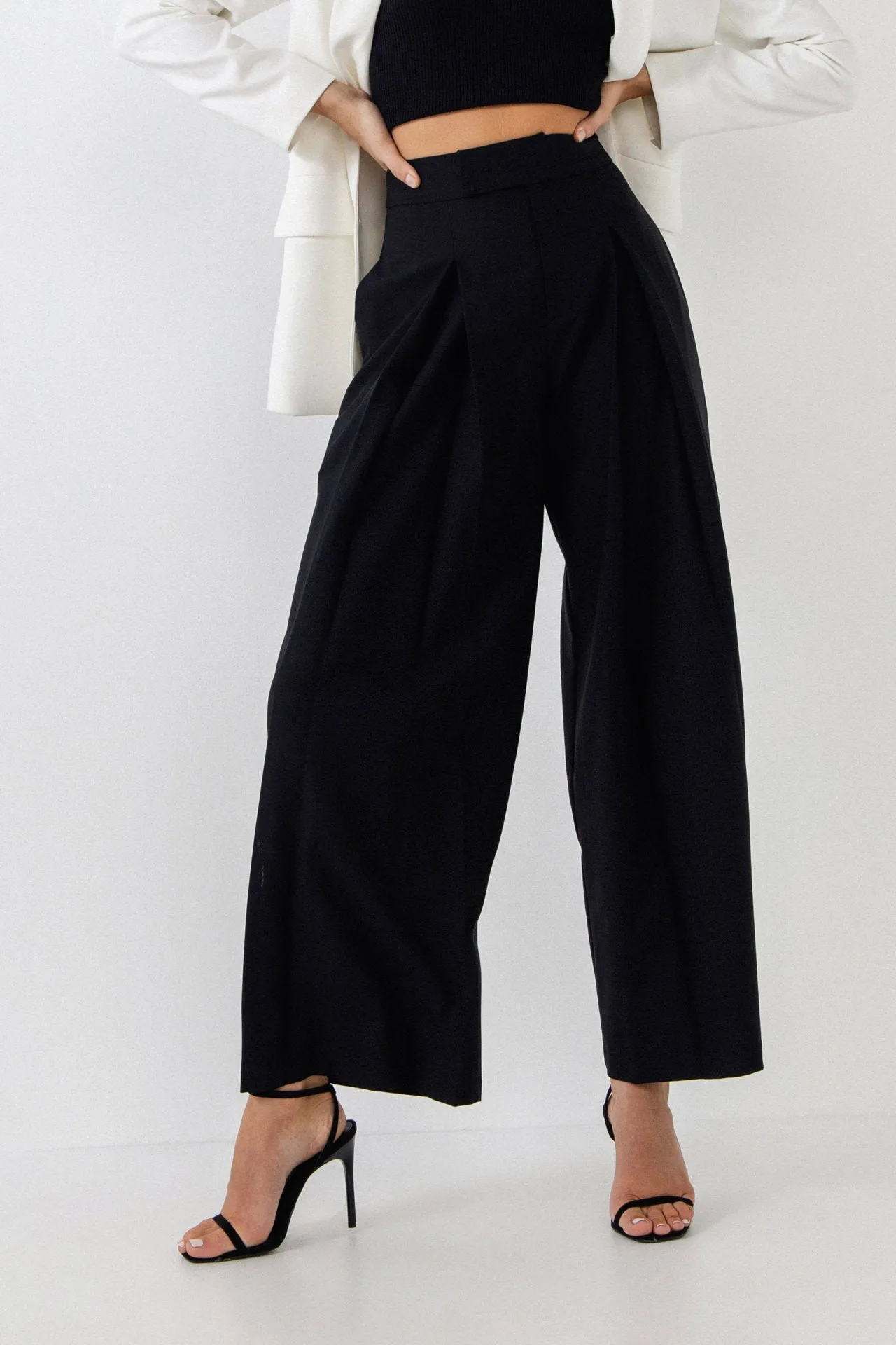 Endless Rose - Pleated Detail Wide Pants