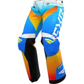 FXR  Mens Cold Cross RR Snowmobile Pants Waterproof Blue Tangerine Snow Bibs