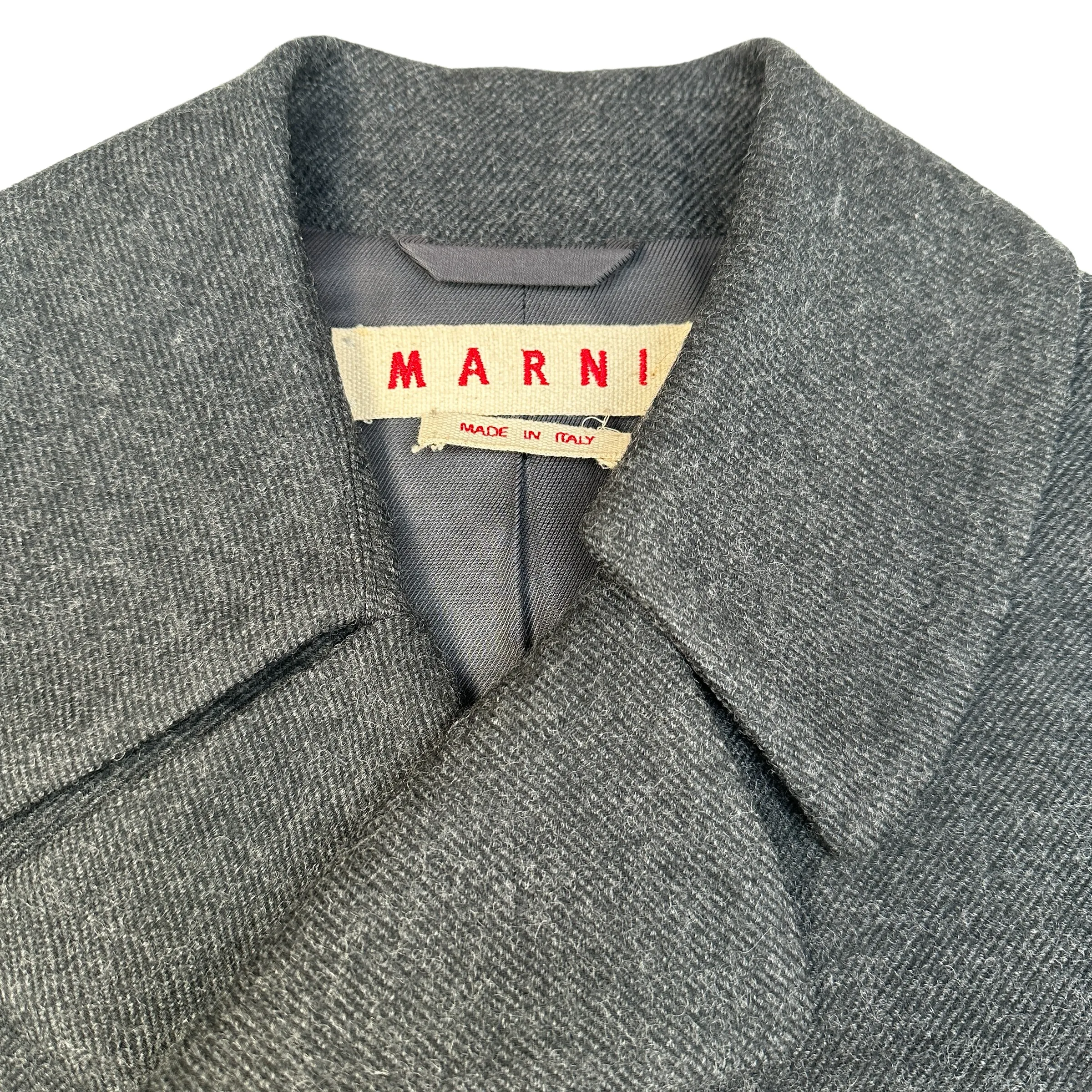 Grey Wool Coat - M