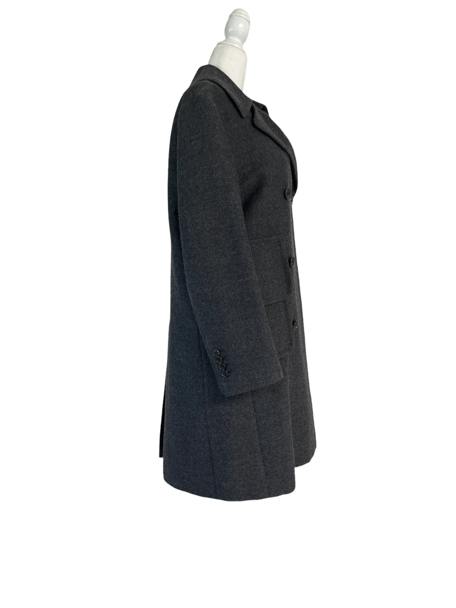 Grey Wool Coat - M