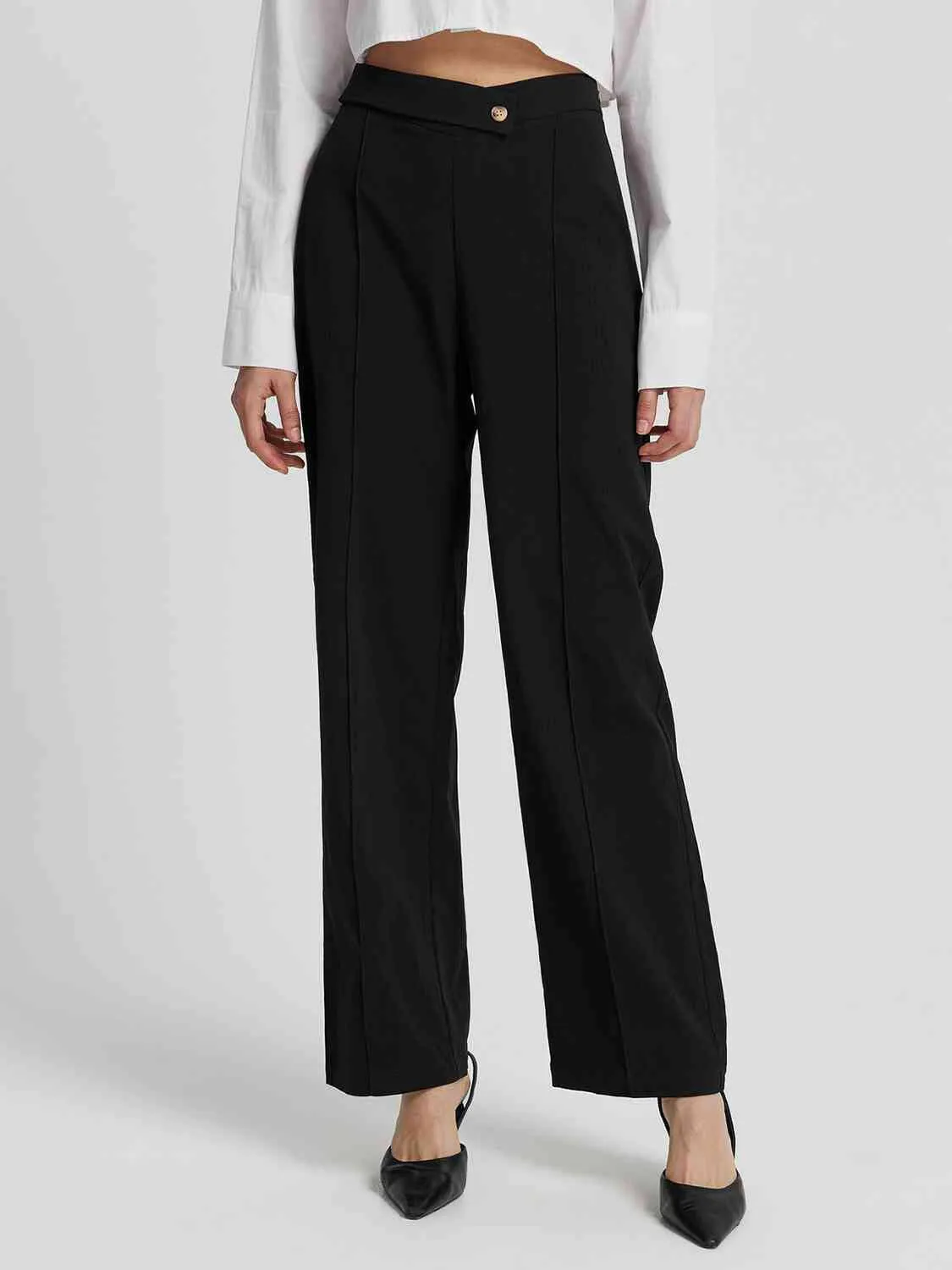 High Waist Straight Pants