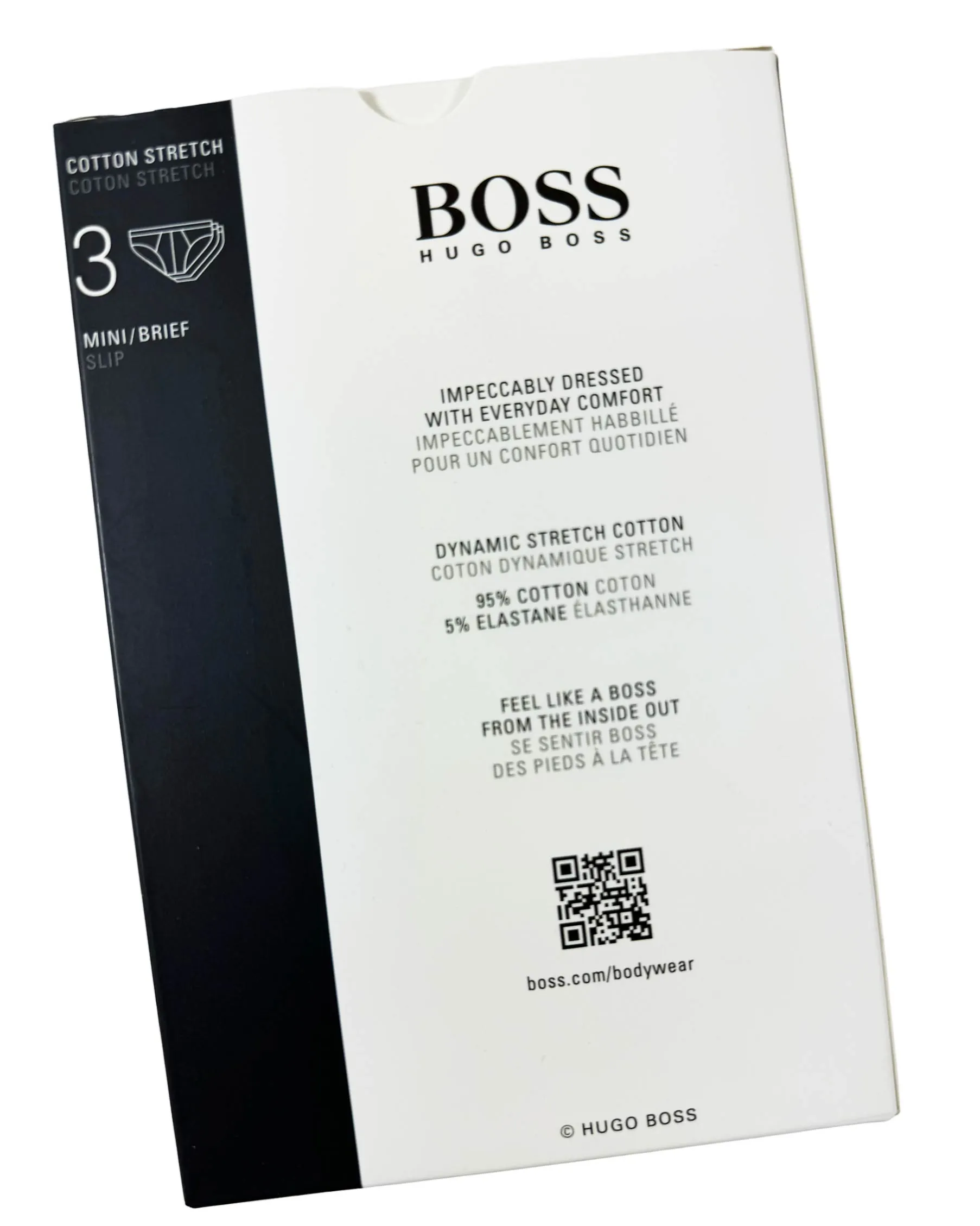 Hugo Boss Men Underwear Black 3 Pack Stretch Cotton Mini Brief S SALE