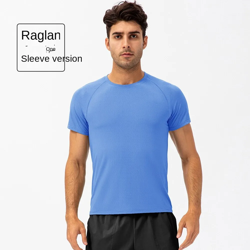 Hzori Spring/Summer Men's Loose Running Quick Drying Clothes round Neck T-shirt Sweat-Absorbent Breathable Fitness Sports Casual Short Sleeve Clothes