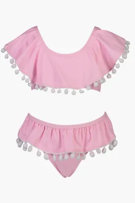 Kids Swimsuit Snapper Rock Pink Pom Pom