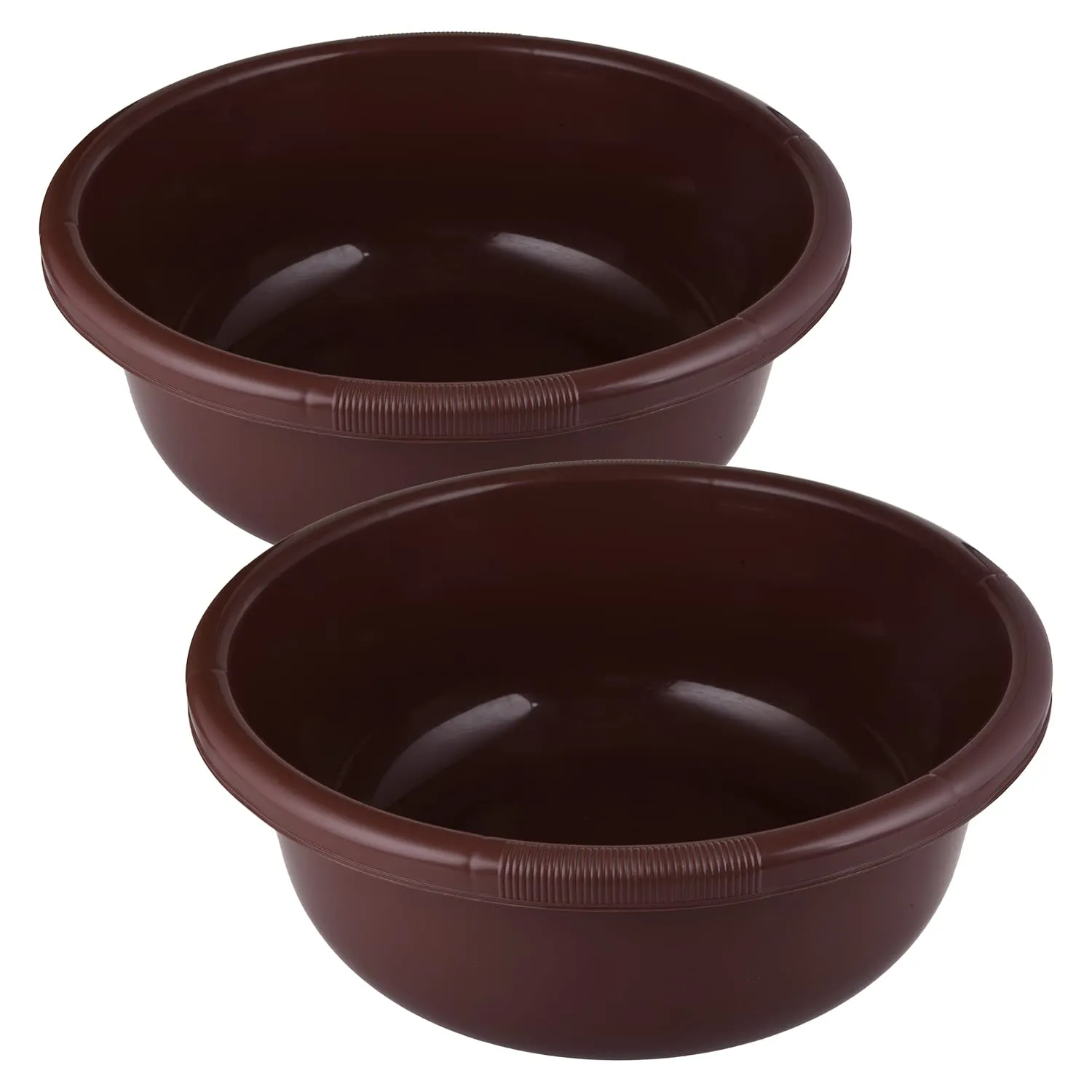 Kuber Industries Bath Tub|Versatile Plastic Utility Gaint Tub|Durable Deep Tub for Baby Bathing|Washing Clothes|Feeding Pan|26 Liter|Pack of 2 (Brown)