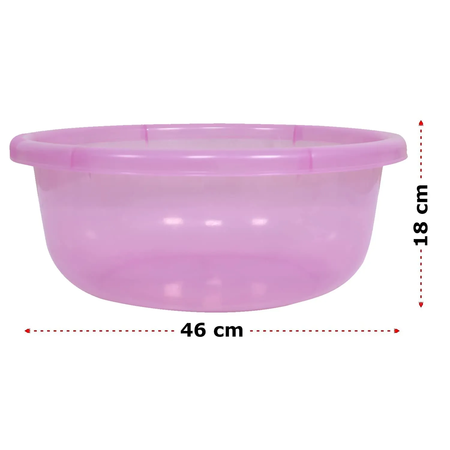 Kuber Industries Durable Deep Bath Tub|Versatile Short Livestock Feeding Pan| Plastic Utility Gaint Basin for Baby Bathing,Washing Clothes,26 Litre,Pack of 2 (Pink)