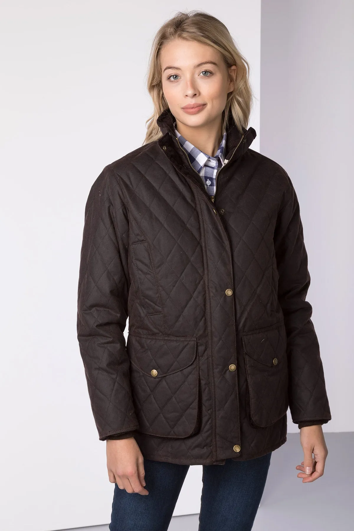 Ladies Diamond Quilted Wax Jacket - Wrelton