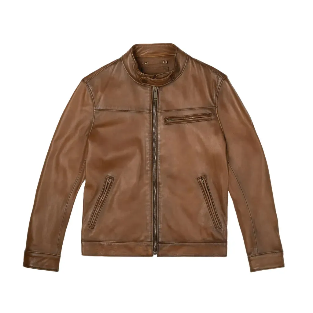 Mens Brown Roadster Leather Jacket