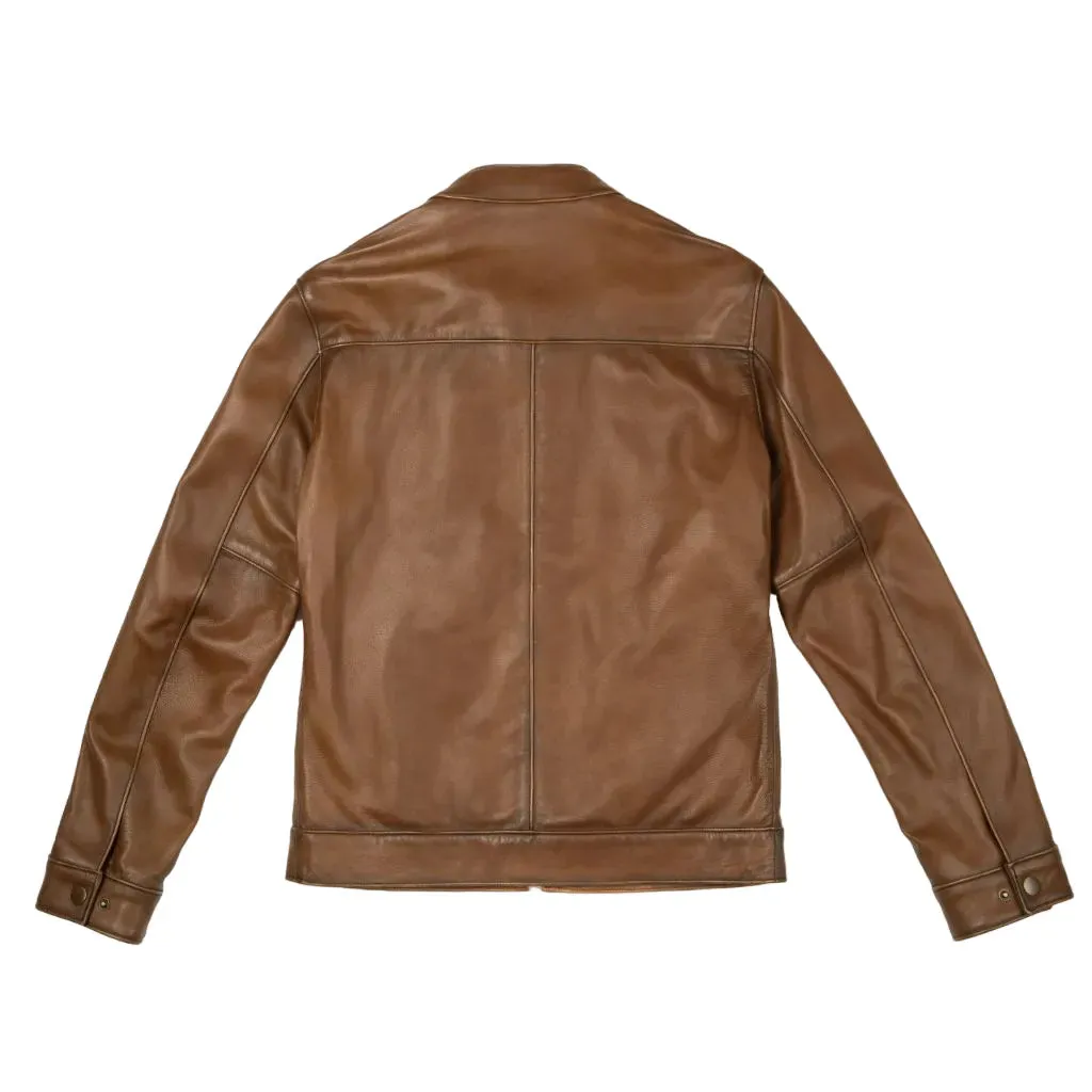 Mens Brown Roadster Leather Jacket