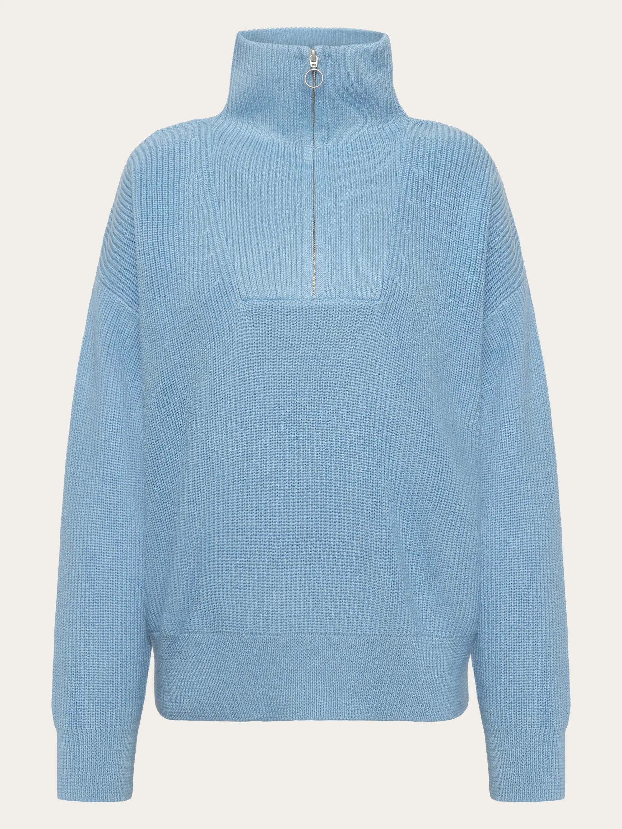 Merino half zip high neck - Glacier Lake