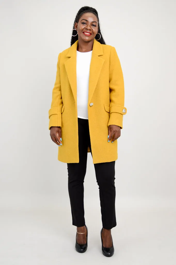 Milan Coat, Mustard, Wool