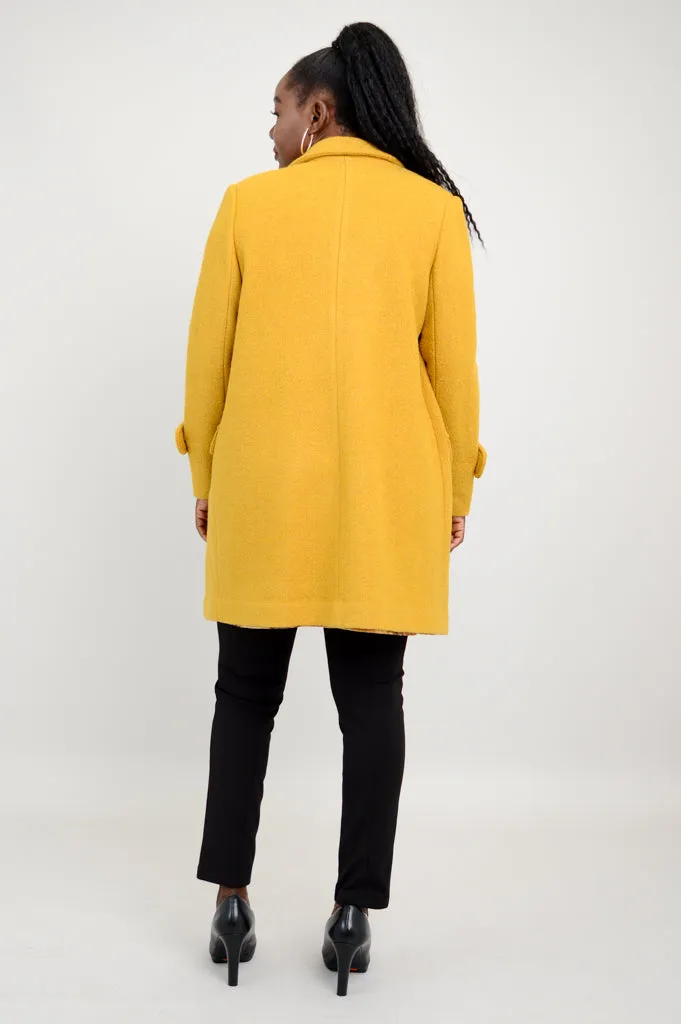 Milan Coat, Mustard, Wool