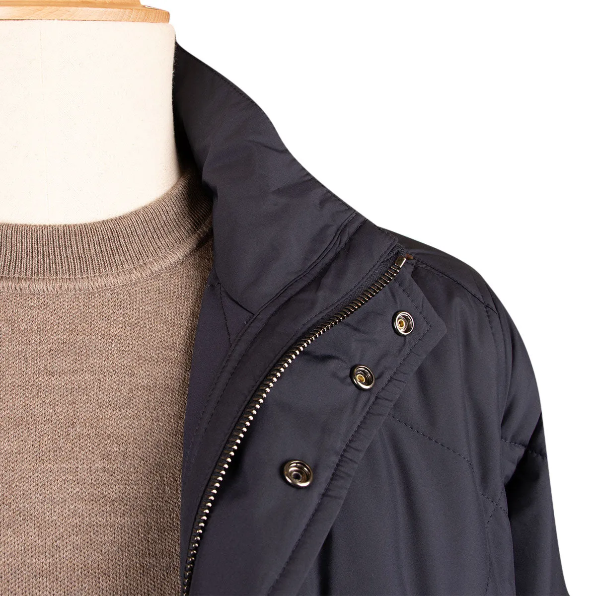 Navy Alcantara Quilted Jacket