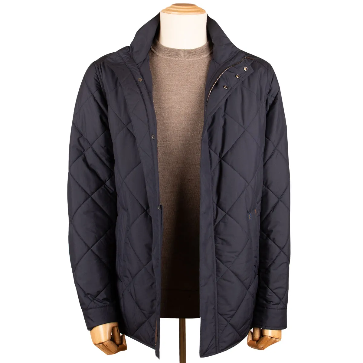 Navy Alcantara Quilted Jacket