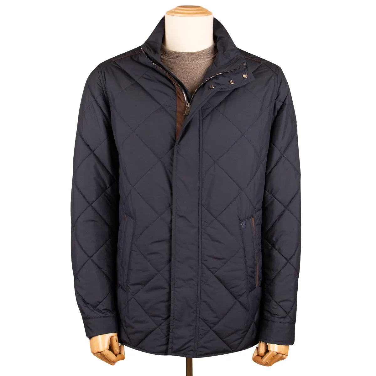 Navy Alcantara Quilted Jacket