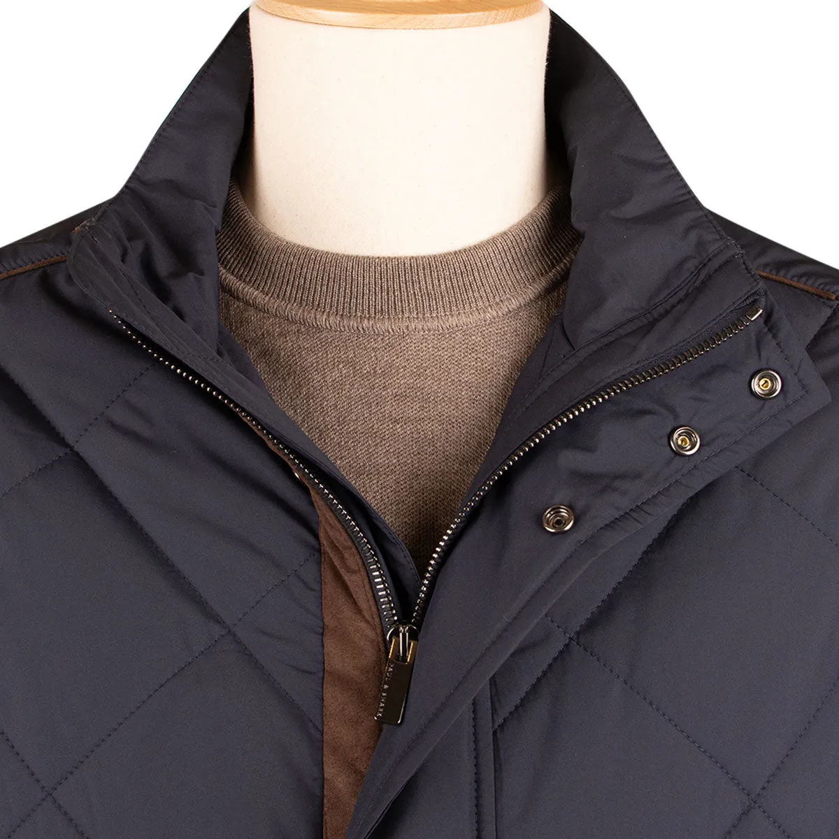 Navy Alcantara Quilted Jacket