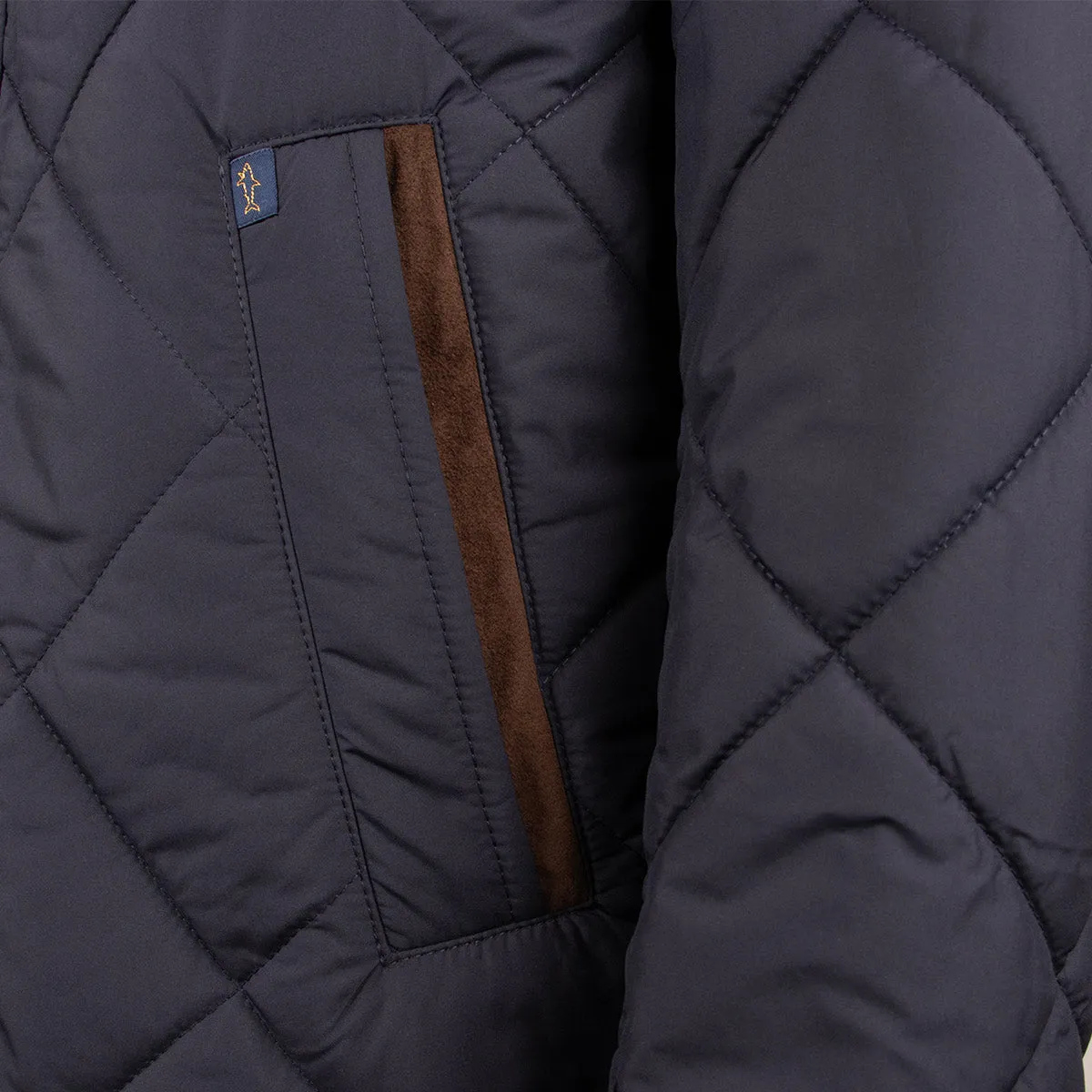 Navy Alcantara Quilted Jacket