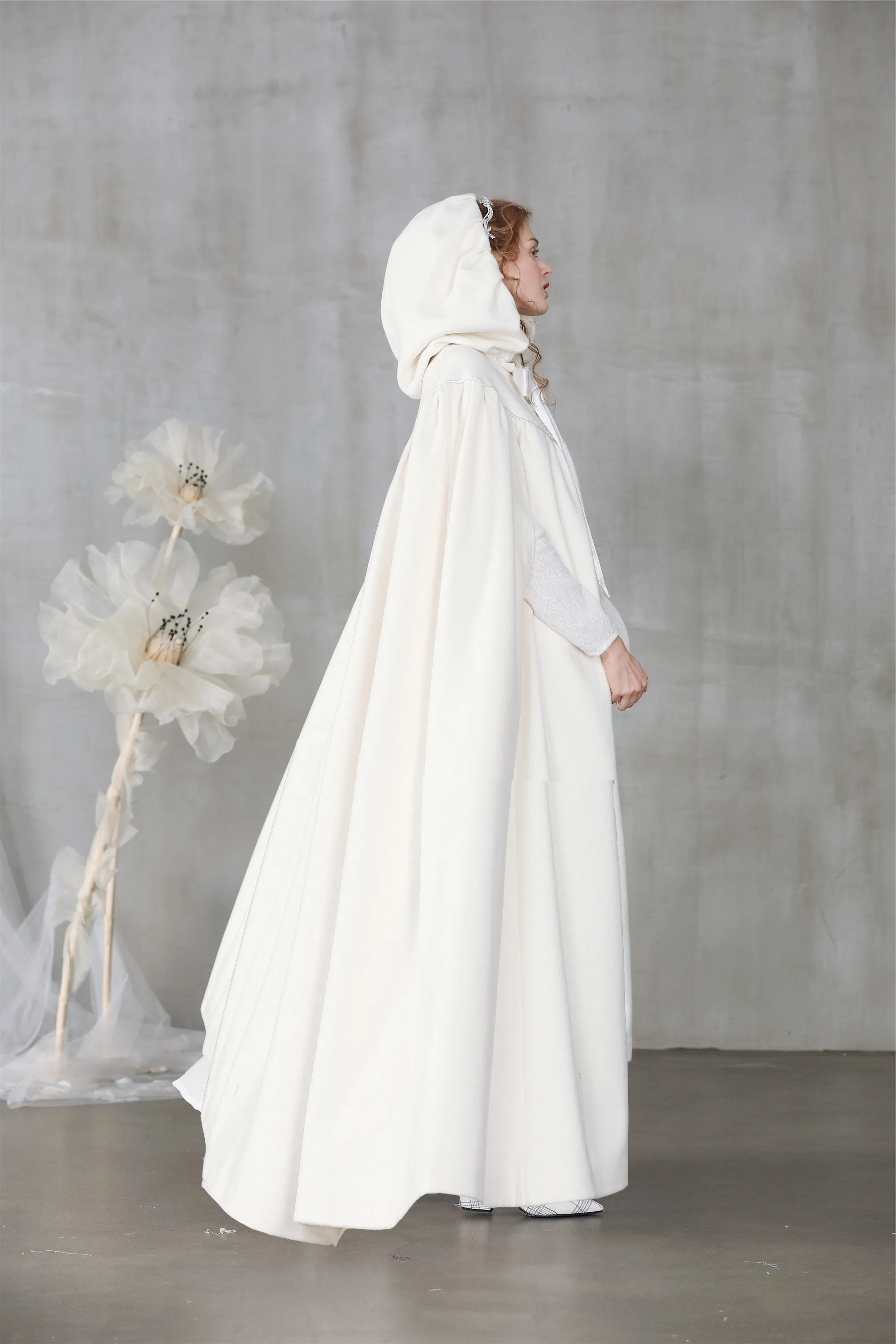 Perfumer 33 | white wool cloak wedding cape