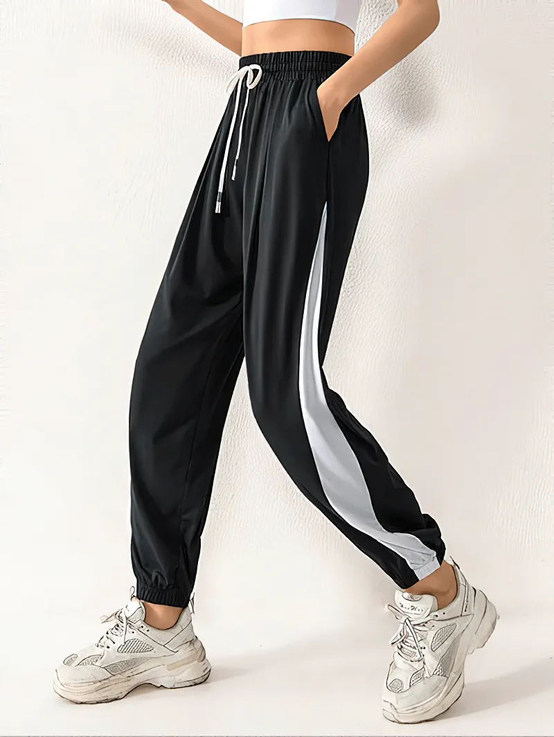 Quick-Drying High Waist Drawstring Elastic Sweatpants for Women - SF0115