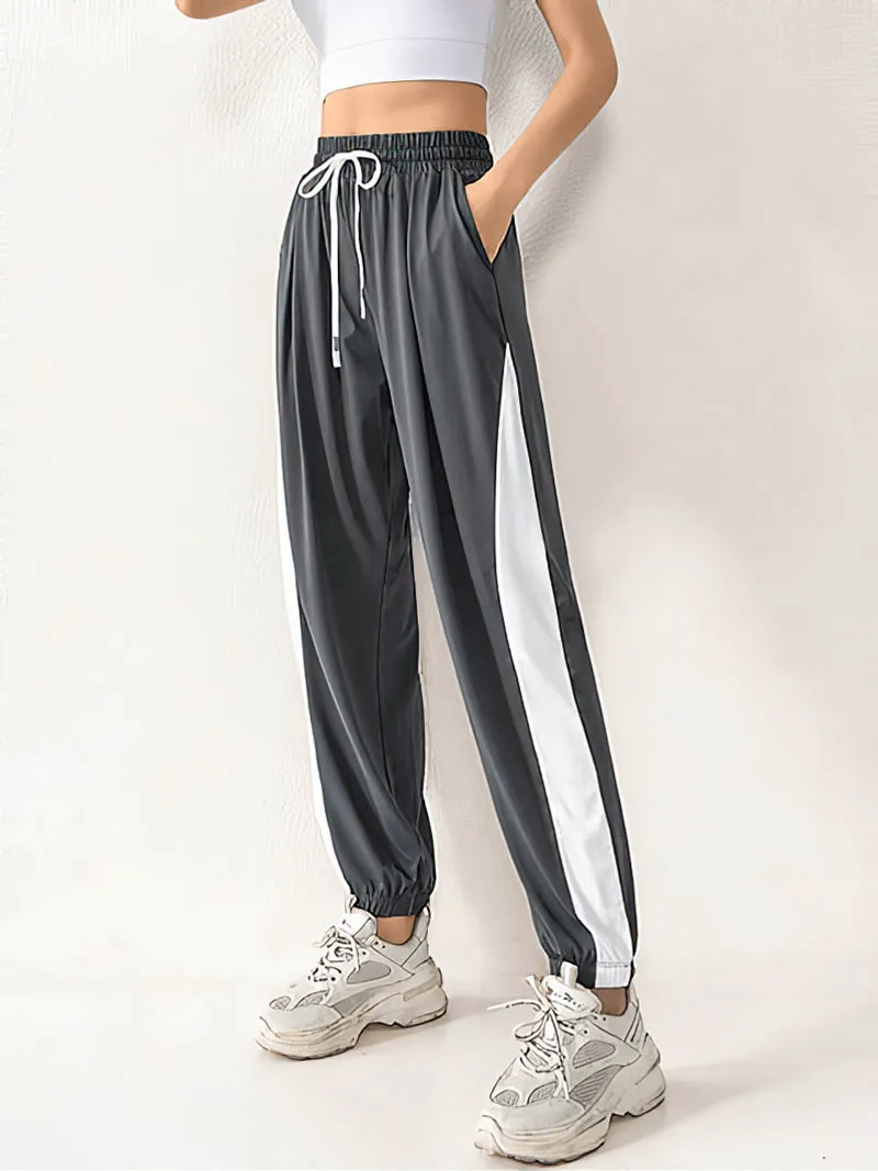 Quick-Drying High Waist Drawstring Elastic Sweatpants for Women - SF0115