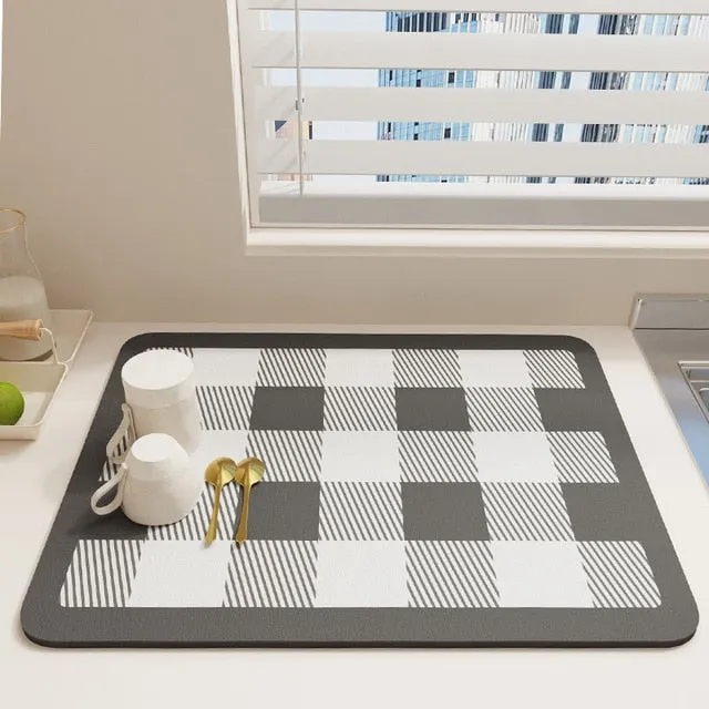 Quick Drying Kitchen Absorbent Drained Placemat Drying Mat for Table