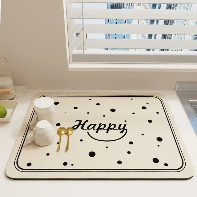 Quick Drying Kitchen Absorbent Drained Placemat Drying Mat for Table