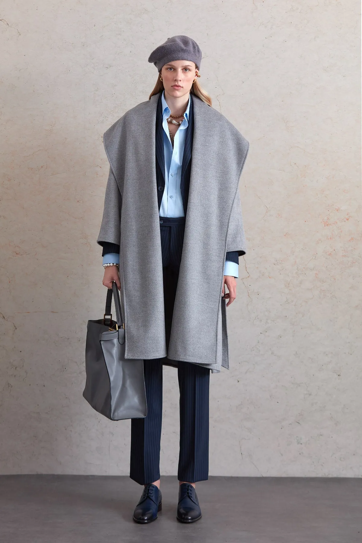 Regular Fit Meghan Belted Shawl Collar Wool Coat