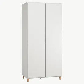 Simple Two-Door Wardrobe White