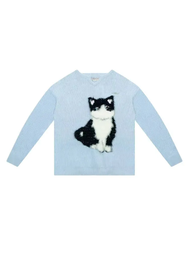 Soft thick thin cute cat sweater【s0000006144】