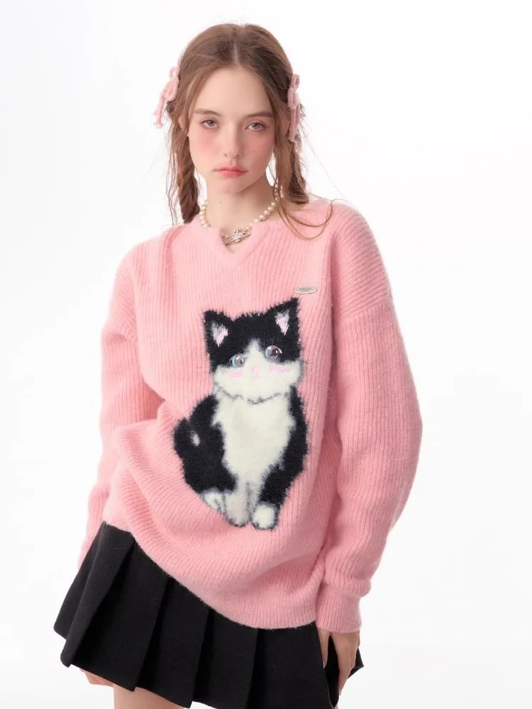 Soft thick thin cute cat sweater【s0000006144】