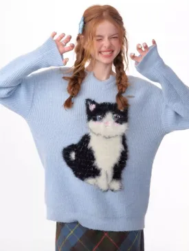 Soft thick thin cute cat sweater【s0000006144】