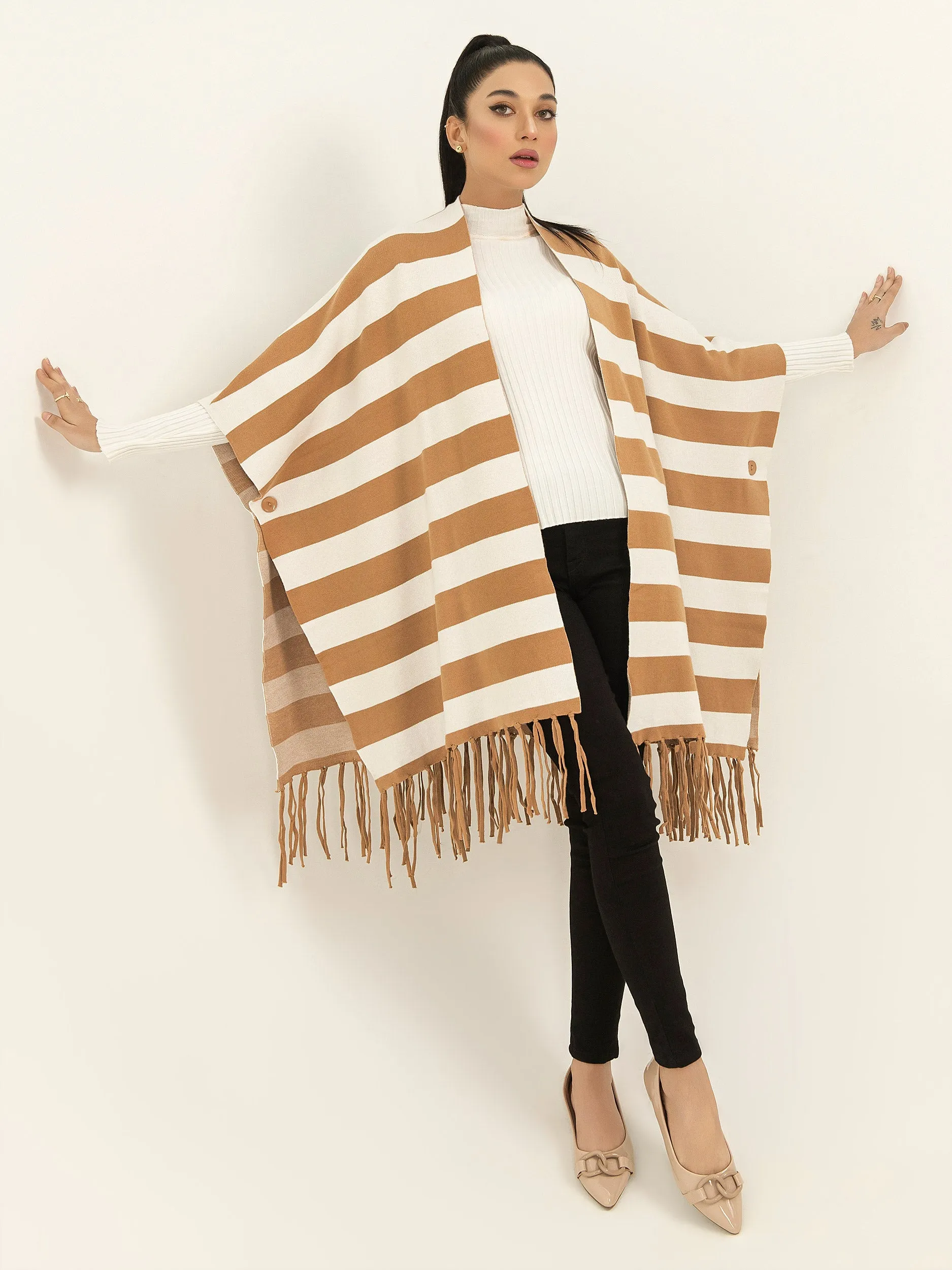 Striped Cape Shawl