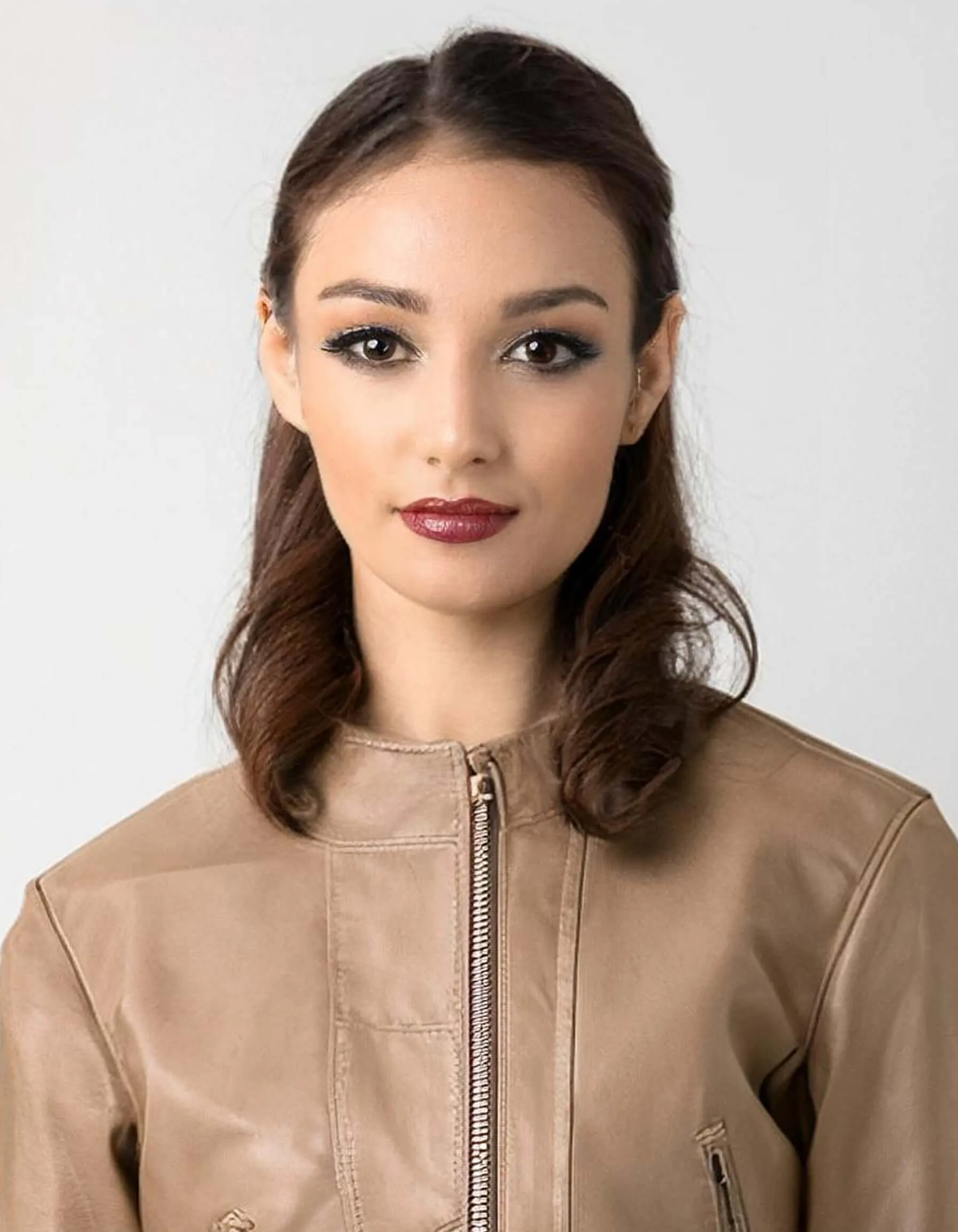 Tan Leather Blouse Leather Jacket