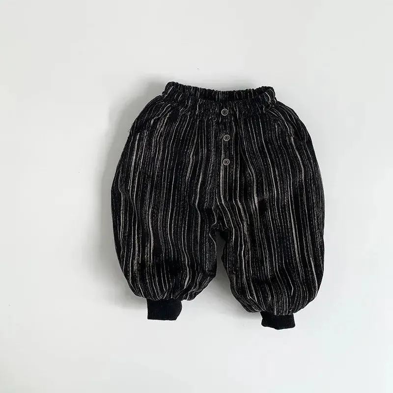 Thick Corduory Casual Striped Pants