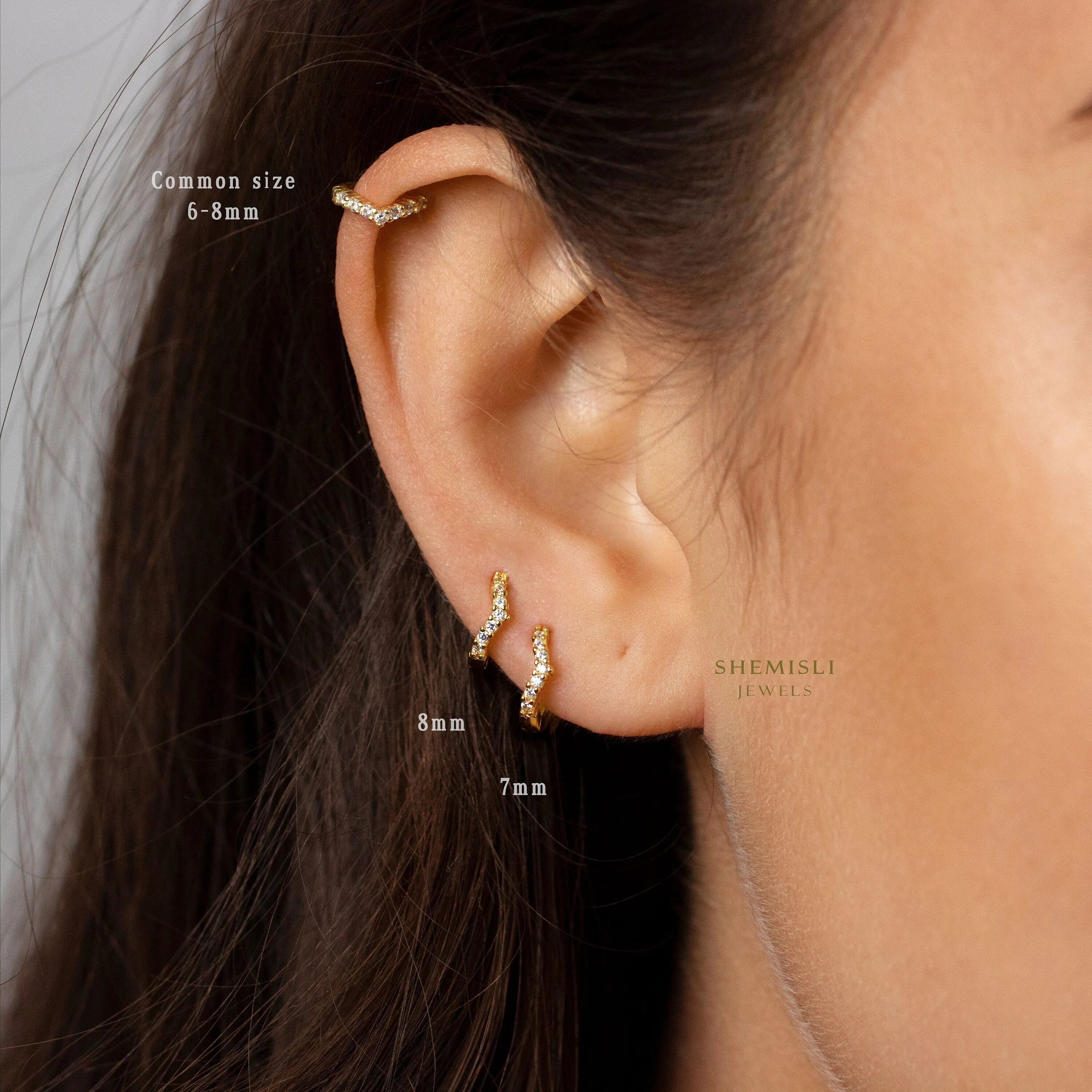 V Shape Cartilage Hoop, Unisex, Gold, Silver SHEMISLI - SH556.., SH566.., SH576.. LR